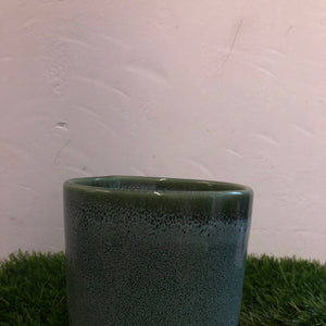Green oxidised ceramic pot