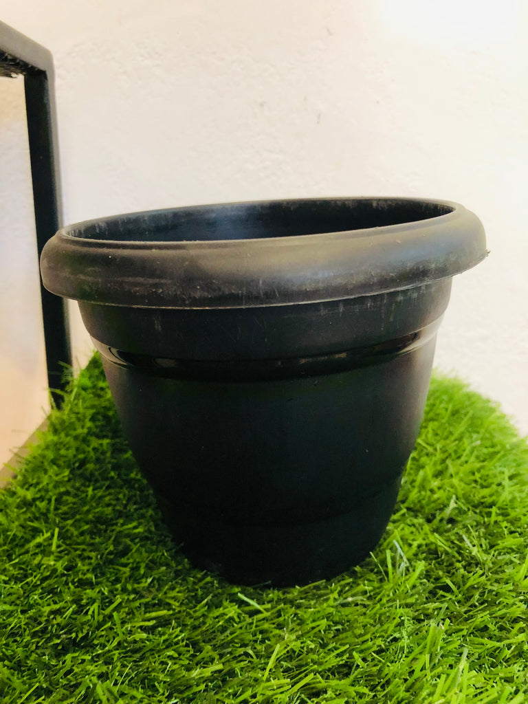 Black “6” Plastic Pot