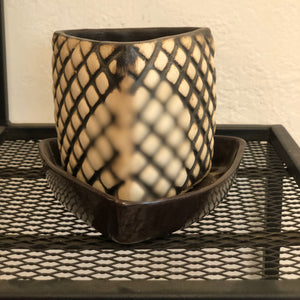 Tri pot with tray Ceramic pot