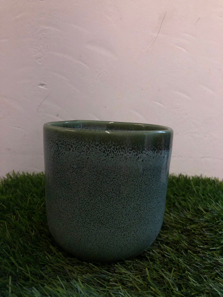 Green oxidised ceramic pot