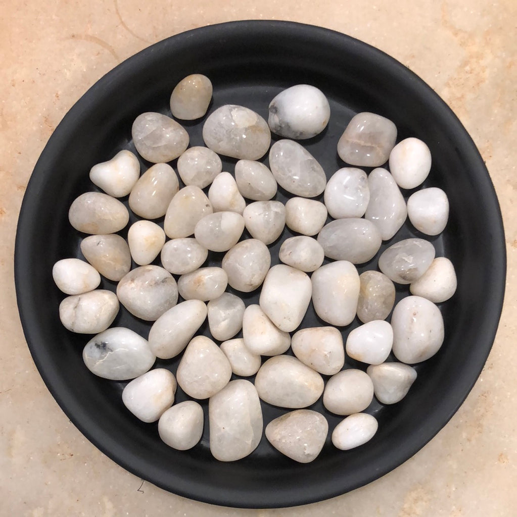 White pebbles polished